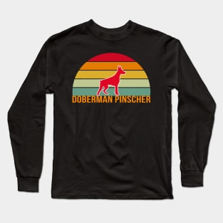 Doberman Pinscher Vintage Silhouette Long Sleeve T-Shirt